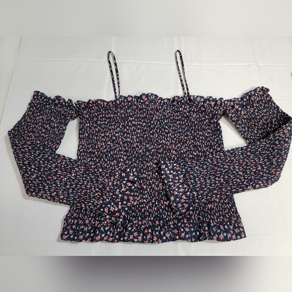 Polo Ralph Lauren Kezia Ditzy Floral Smocked Off The Shoulder Top Size XL - Picture 7 of 15